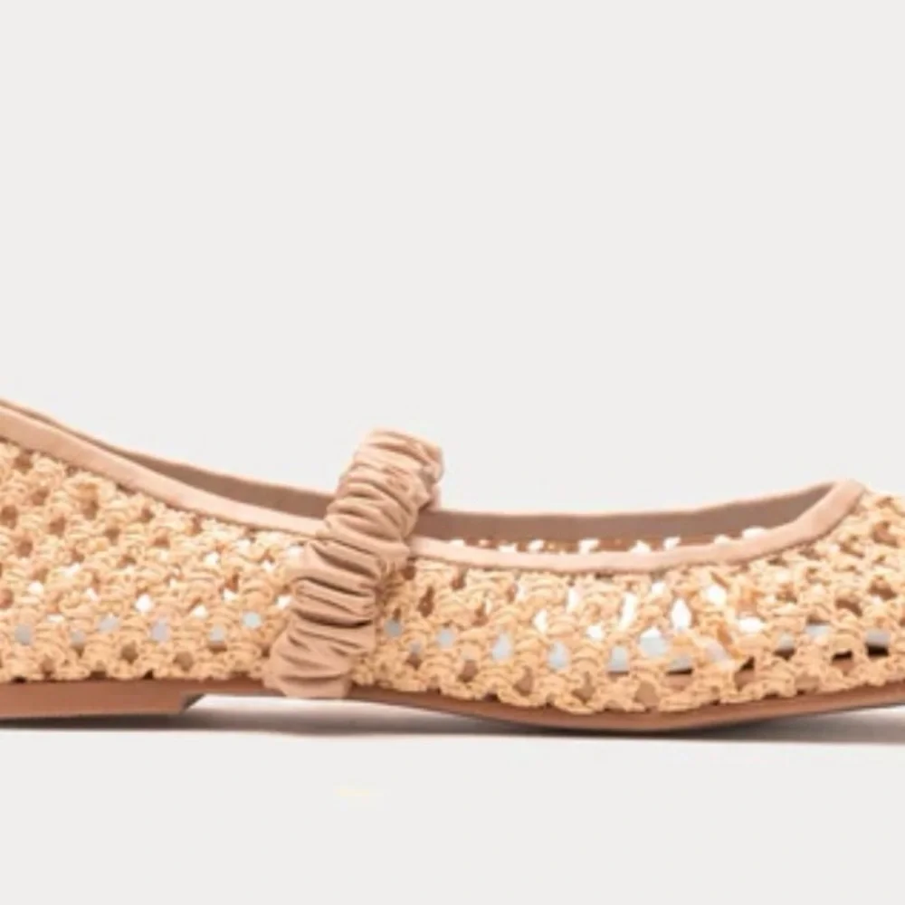 Frances Valentine Tan Ella Raffia Ballet Flat 6 - Picture 5 of 9